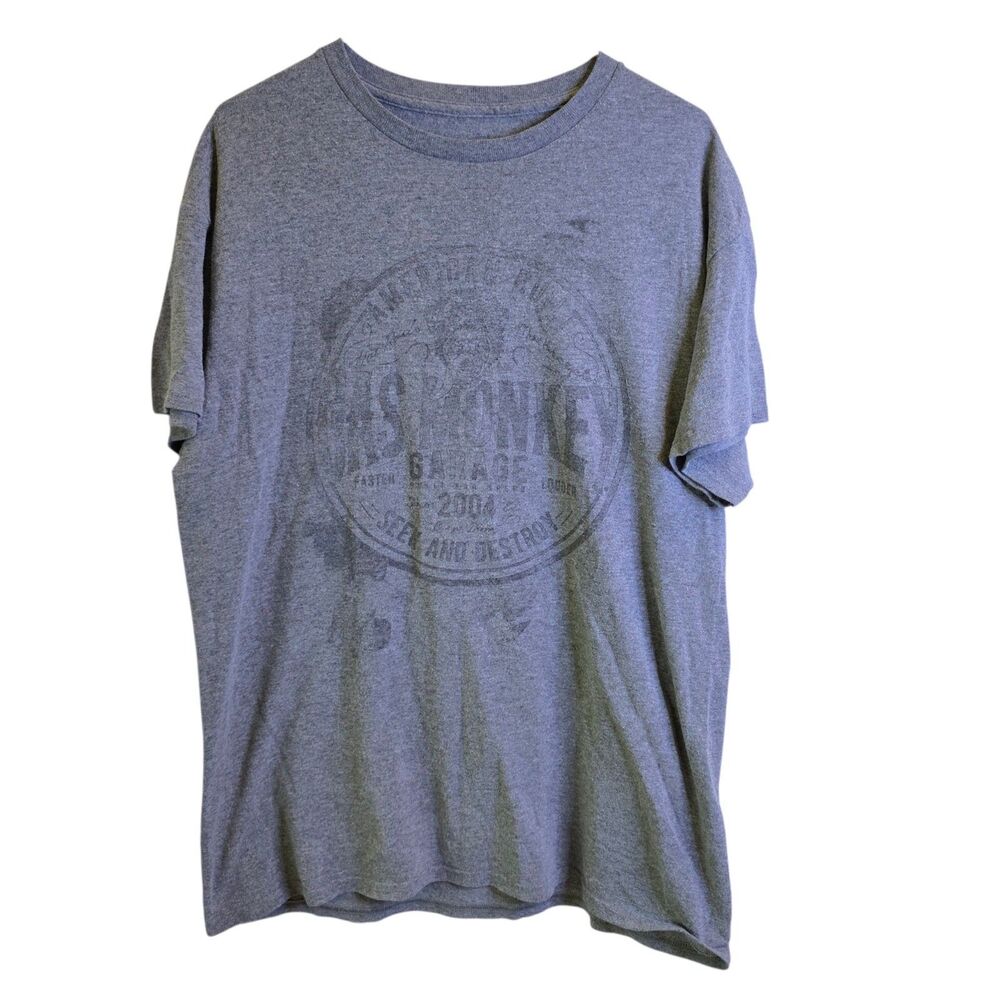 Gas Monkey Garage Men's T-Shirt Medium Gray Seek & Destroy 2004 Graphic Tee GMG